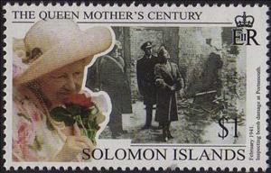 Stamp, Inspecting bomb damage, Solomon Islands,  , Royalty