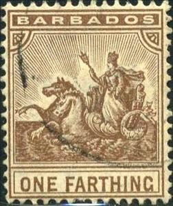 Stamp, Badge of Colony, Barbados,  , Animals (Fauna), Horses, Mammals, Mythology, Seals (Emblems)