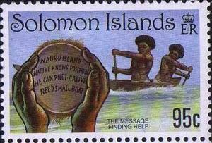 Stamp, Message, Solomon Islands,  , Canoeing, Second World War