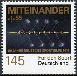 Stamp, Rowing / Together, Germany, Federal Republic,  , Anniversaries and Jubilees, Rowing, Sports