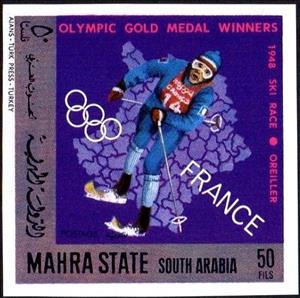 Stamp, French Olympic champions, Aden - Protectorates,  , Olympic Games