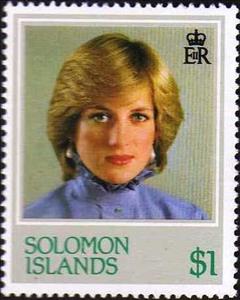 Stamp, Formal Portrait, Solomon Islands,  , Famous People, Princesses, Royalty, Women