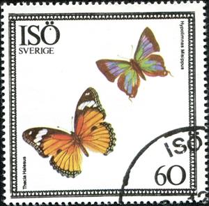 Stamp, Thecla halesus, Hypolimnas misippus, Cinderellas,  , Animals (Fauna), Butterflies, Insects