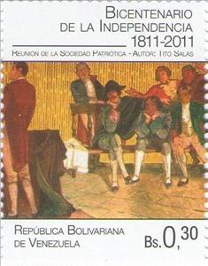 Stamp, Independence Bicentennial, Venezuela,  , Paintings