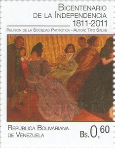 Stamp, Independence Bicentennial, Venezuela,  , Paintings
