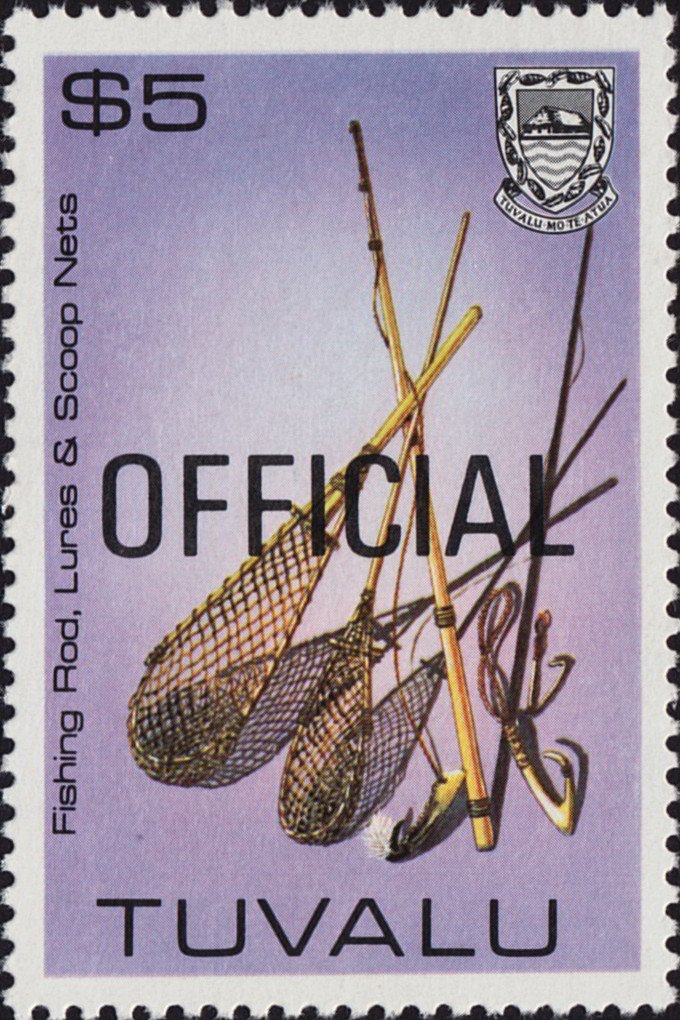 Fishing rod, lures and nets - Official overprint