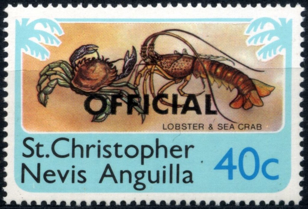 Carribean Spiny Lobster, overprint "OFFICIAL"