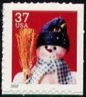 Snowman with Blue Plaid Scarf