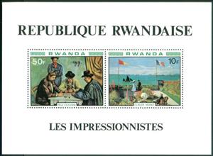 Souvenir Sheet, Impressionist IV, Rwanda,  , Paintings