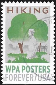 Stamp, WPA Posters: Hiking, United States of America,  , Heroes, Promotional Posters, Trees