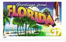 Stamp, Greetings from Florida, United States of America,  