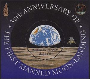 Souvenir Sheet, Earth as seen from the moon - minisheet, Solomon Islands,  , Space Traveling