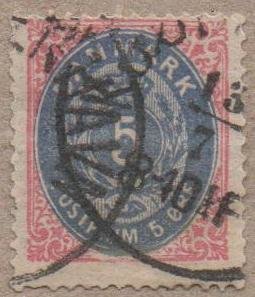 Stamp, Pearl-failure, Denmark,  , Crowns and Coronets, Numbers, Post Horns