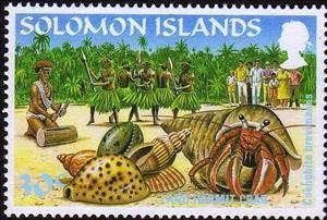 Stamp, Hermit Crab, Solomon Islands,  , Animals (Fauna), Crabs, Crustaceans, Culture, Dance, Sea Life