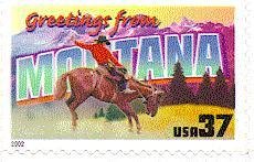 Stamp, Greetings from Montana, United States of America,  