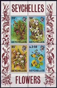 Souvenir Sheet, Various Orchids, Seychelles,  , Orchids, Plants (Flora)
