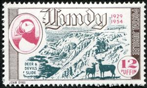 Stamp, Deer and Devil´s Slide, Cinderellas,  , Animals (Fauna), Birds, Mammals, Rocks