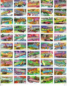 Mini Sheet, Greetings from America, United States of America,  