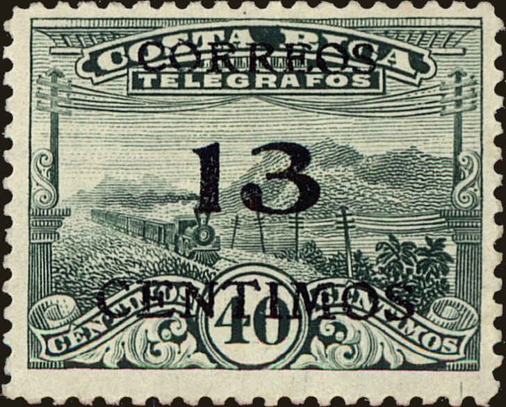 Telegraph Stamp Surcharged Overprint 13 on 40