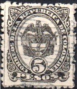 Stamp, Coat of Arms, Colombia,  , Birds, Coats of Arms, Heraldic Animals