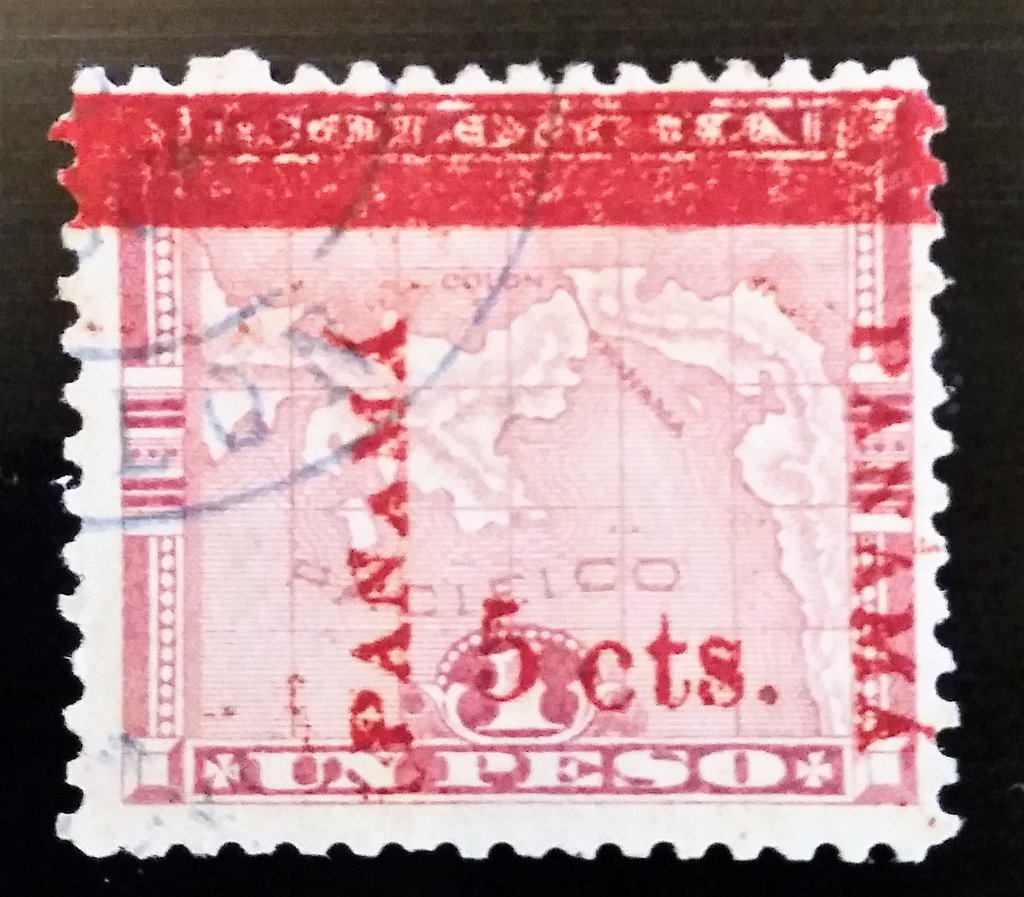 Map of Panama surcharged