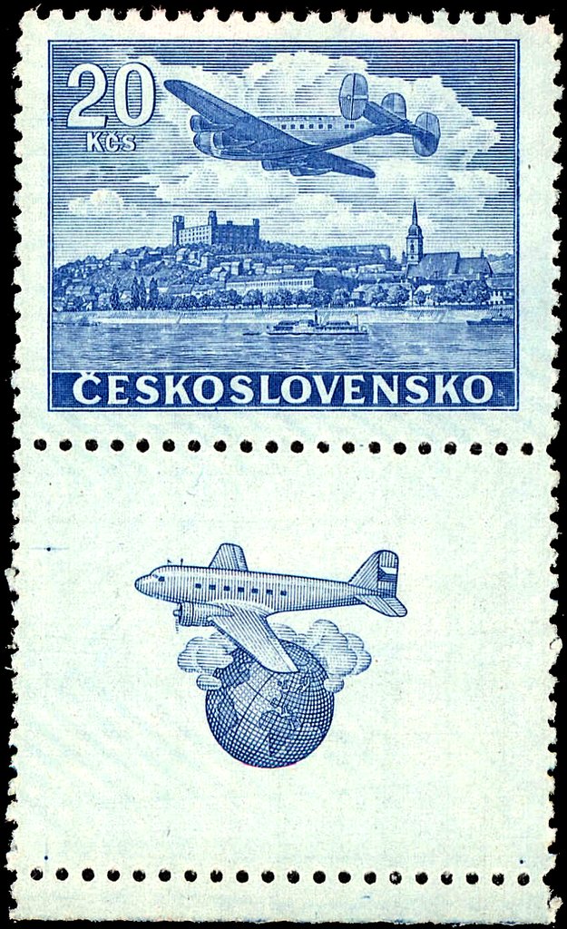 Plane over Bratislava castle