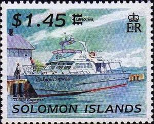 Stamp, Tulagi express, Solomon Islands,  , Postal Services, Ships