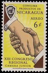 Stamp, Handclasp, Nicaragua,  , Hands, Trade