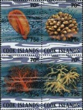 Se-tenant, Coral, Cook Islands,  , Animals (Fauna), Corals and Sponges, Sea Life