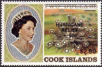 Stamp, Gonipora, Cook Islands,  , Animals (Fauna), Corals and Sponges, Queens, Sea Life