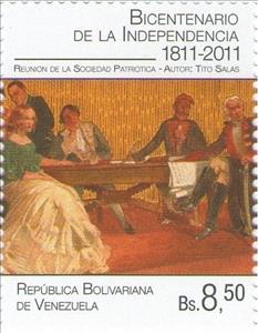 Stamp, Independence Bicentennial, Venezuela,  , Paintings