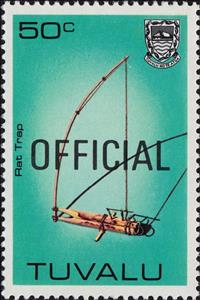 Stamp, Rat trap - Official overprint, Tuvalu,  , Crafts