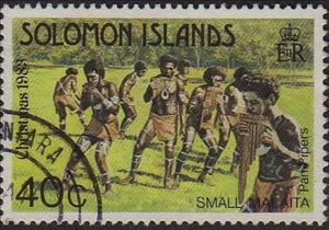 Stamp, Malaitan pipers, Solomon Islands,  , Christmas, Culture, Dance, Music, Musical Instruments, Musicians