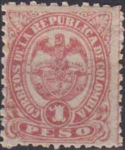 Stamp, Coat of Arms, Colombia,  , Birds, Coats of Arms, Heraldic Animals