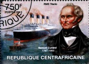 Stamp, RMS Titanic, Central African Republic,  , Ships