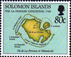 Stamp, Map, Solomon Islands,  , Maps