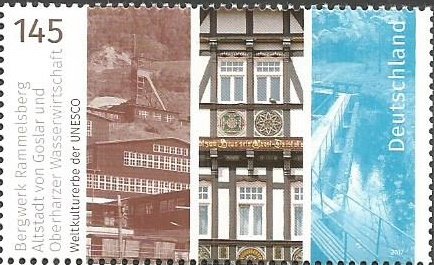 Stamp, UNESCO World Heritage Sites, Germany, Federal Republic,  , Architecture, Buildings, Dams, Houses, Mining, UNESCO World Heritage Sites, Water works