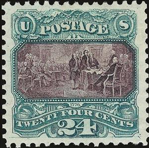 Stamp, Declaration of Independence (1819), by John Trumbull, United States of America,  
