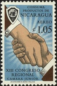 Stamp, Handclasp, Nicaragua,  , Hands, Trade