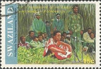Stamp, King addressing the Nation, Swaziland,  