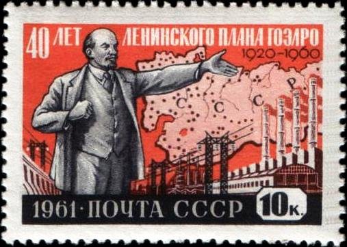 Lenin, map and power stations