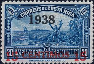 Stamp, Columbus at Cariari (Overprint and Surcharged), Costa Rica,  , Colonisation, Explorers