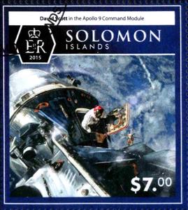 Stamp, David Scott in Apollo 9 Command Module, Solomon Islands,  , People