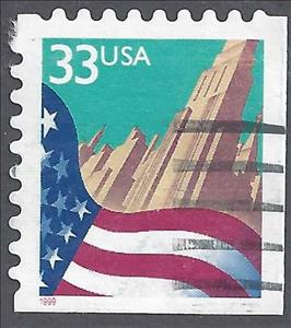 Stamp, Flag over City, United States of America,  , Flags