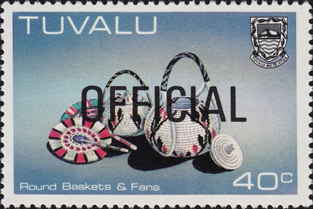 Round baskets and fans - Official overprint