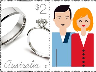 Se-tenant, Wedding Rings, Australia,  , Greetings, Jewelery, Special Occasions, Weddings