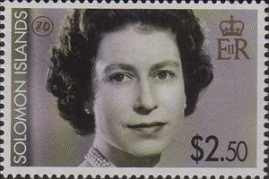 Stamp, Looking Left, Solomon Islands,  , Queens, Royalty