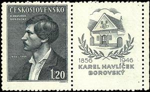 Se-tenant, Karel Havlíček Borovský (1821-1856), Czechoslovakia,  , Literary People (Poets and Writers)