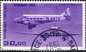 Stamp, Three-engined 283 Wibault, France,  , Aircraft, Aviation