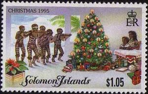 Stamp, Pan Pipers, Solomon Islands,  , Christmas, Musical Instruments
